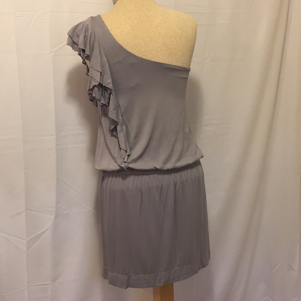 Express Gray One Shoulder Ruffle Dress - Picture 3 of 4